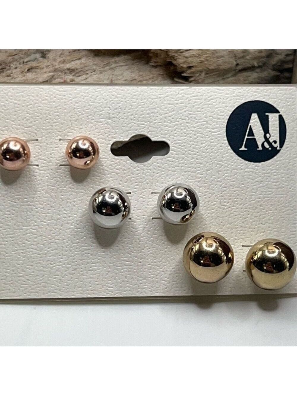 A&I Gold Silver & Rose Gold Earring Set $16 ea or bundle 3/$25